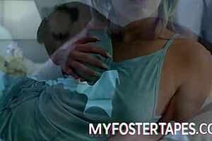 Allie Nicole's intense threesome with foster parents turns wild