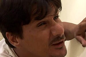 Mom takes double penetration in fishnets with deepthroat action