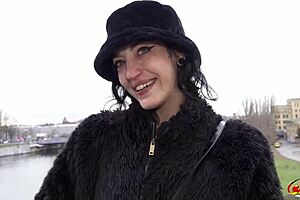 Skinny German goth gets rough fuck at porn casting