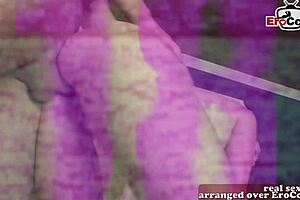 Pregnant M Jumps on Lesbian Strapon, Shaking Tits and Ass