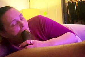 Only Way to Gag on That Huge Black Cock in Bedroom.