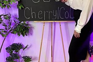 Sexy mature blonde dons see-through tights at club