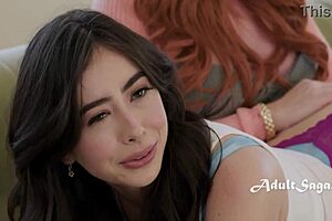 Watch stepmom Chloe Surreal and Sophia Locke in a spanking serenade with licking and anal fingering