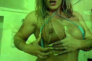 mature woman deepthroats monster cock to tears, squirting big tits