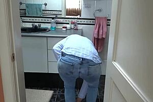 Stepmother in sexy lingerie seduces stepson for a hot experience