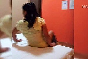 Wife catches hubby cheating with hot Latina in garage