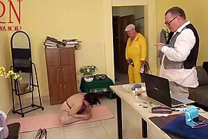 Yoga Time In The Office With Regina Noir