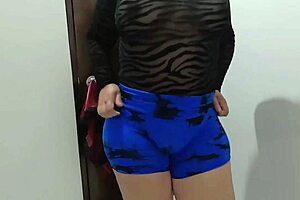 sexy cute neighbour's wife plays with my cock when she finds me naked on the sofa