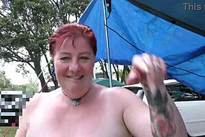 trashy kiwi milf flashing at holiday park, wanna see?