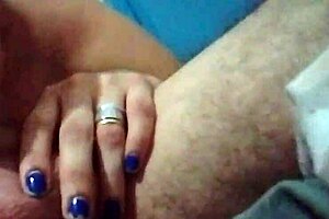 milf gives a good blowjob to her lover in the bedroom with passion