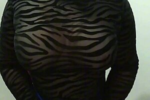 sexy cute neighbour's wife plays with my cock when she finds me naked on the sofa