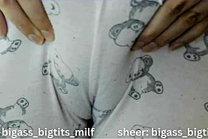 she masturbates in pajamas, big ass milf