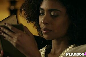 Black Milf Strips and Dances Seductively Before Sexy Babe