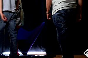 British milf meets two lads outdoors