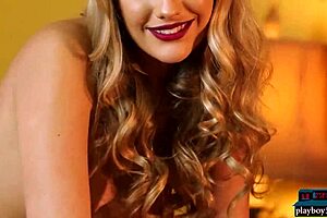 petite blonde milf kenna james undresses in softcore video, clothes ripped as centerfold model