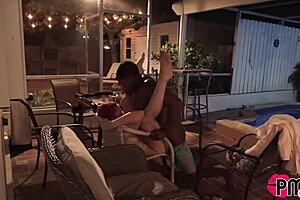 petite viper the vixen meets jamie knox in a homemade group scene with ball licking and gagging.