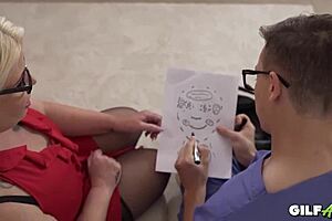 granny gets facial cream after squirting for skyler