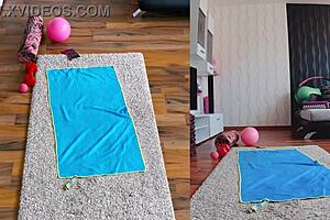 hot and sweaty dual cam naked yoga steamy action