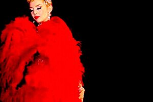 Miranda strips in slutty burlesque costume!