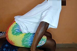 Ebony teen takes it doggy style in her tight pussy