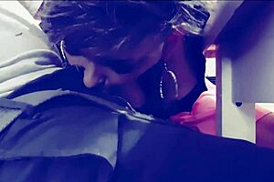 Mature granny fingers teen 18+ babe on all fours in close up masturbation scene.