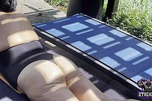 stacxxxs shows a day at the pool with hawaiian angel in a casual setting.