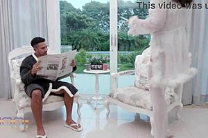 naughty housewife jenifer low gets anal fisted by ob slave nat and fucked by two big cocks with intense double penetration and pissed on