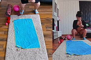 hot and sweaty dual cam naked yoga steamy action