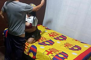 Stepmother caught masturbating in apartment begs for help to finish homemade porn video