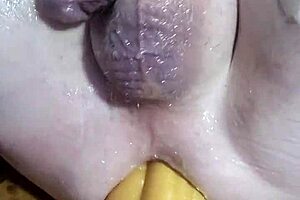 Huge dildos stretch me out in a wild solo session.