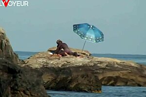 Public beach voyeur gets lucky with tan lines babe