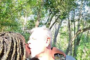 Pretty MILF enjoys deepthroat and muff diving on beach