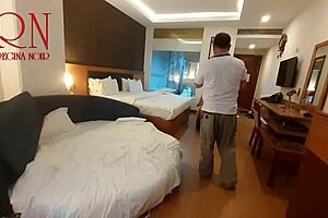 Lick her navel and juicy pussy. He poured drink in and sipped from her body.