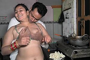 Housewife Engages In Muff Diving And Sex With Big Cock While Cooking In Kitchen