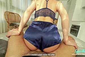 SKINNY LATINA wife CHEATS on HUSBAND with LANDLORD in rough POV sex