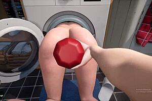 继母卡在洗衣机游戏混乱中