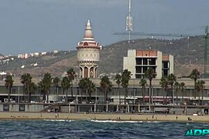 Two girls enjoy intimate play on a boat off Barcelona’s coast. Wild sea vibes!