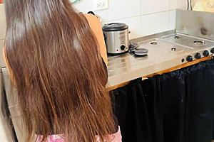 Hey, that latina mother-in-law plays domestic worker with her stepson