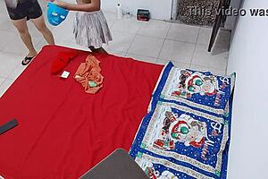 Brunettes prepare excitedly for homemade porn recording in Spanish