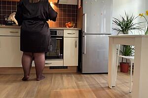 Mother-In-Law Gets Cum On Fat Ass!