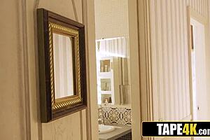 Does the pervy student collar his hot mature tutor? She loves it!