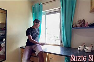 Just chilling by the window, banging my friend's wife's tight ass.