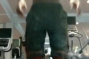 beautiful 21-year-old with brown eyes works out in dorm