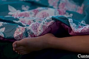 stepdaughter masturbates in stepfather's car, unaware of recording