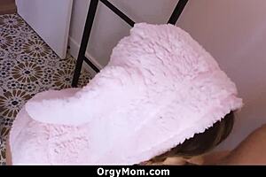 step son finds stepmom as sexy bunny, she's sad and needs cock in the orgy