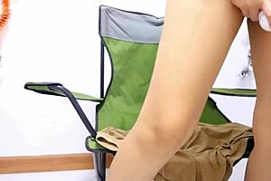 teen helps herself in shower