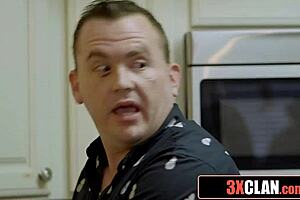 sneaky milf takes care of stepdaughter's boyfriend's dick in group threesome