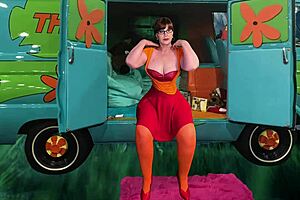 granny velma dinkley deepthroats like a sleuth in costume