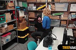 Hey, hot blonde milf security guard rough fucks thief in doggystyle.