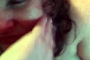 Stacy's big tits get cum after blowjob